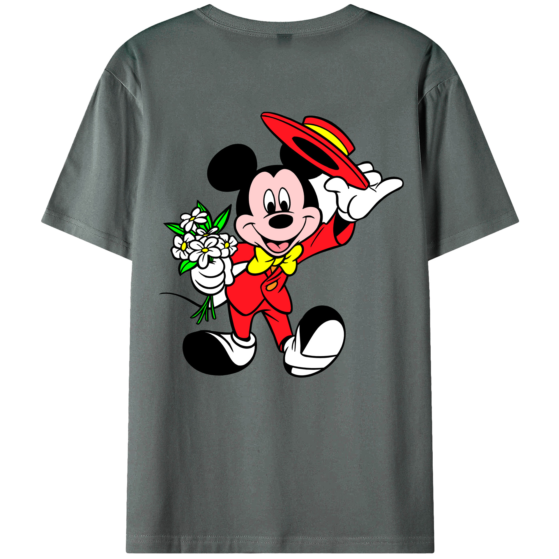 （画像用） ミッキーマウス Mickey Mouse 綿100％半袖Tシャツ（背面プリント）